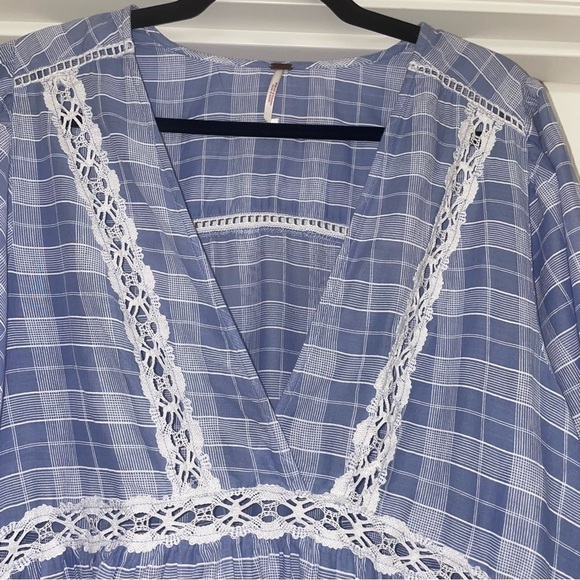 FREE People Time Out Lace Trim Tunic In Blue - Picture 5 of 10